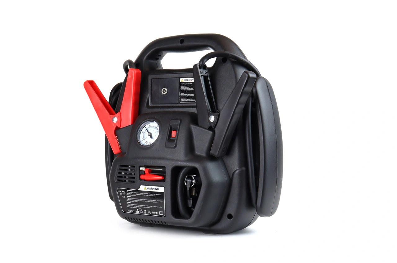 Starthjelp jumpstarter Booster 4 i 1 Amio 12 V │ Startbooster Powerbank Kompresor LED 900A 17Ah – bilde 4