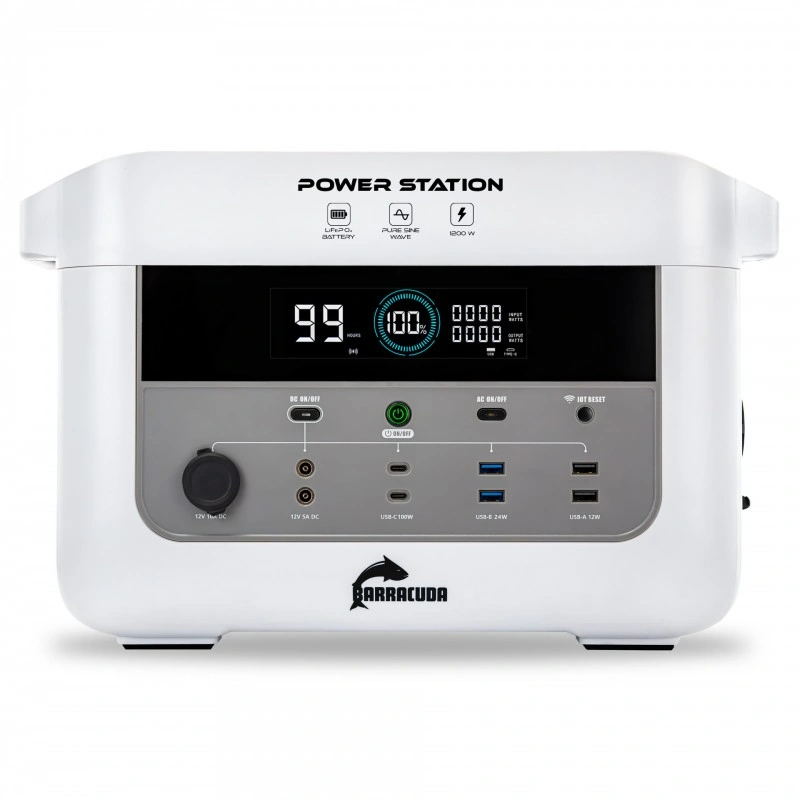 Stasjonær kraftstasjon Barracuda 1200W / 2400W LiFePO4 - 1075 Wh │ Bærbar strømstasjon – bilde 2