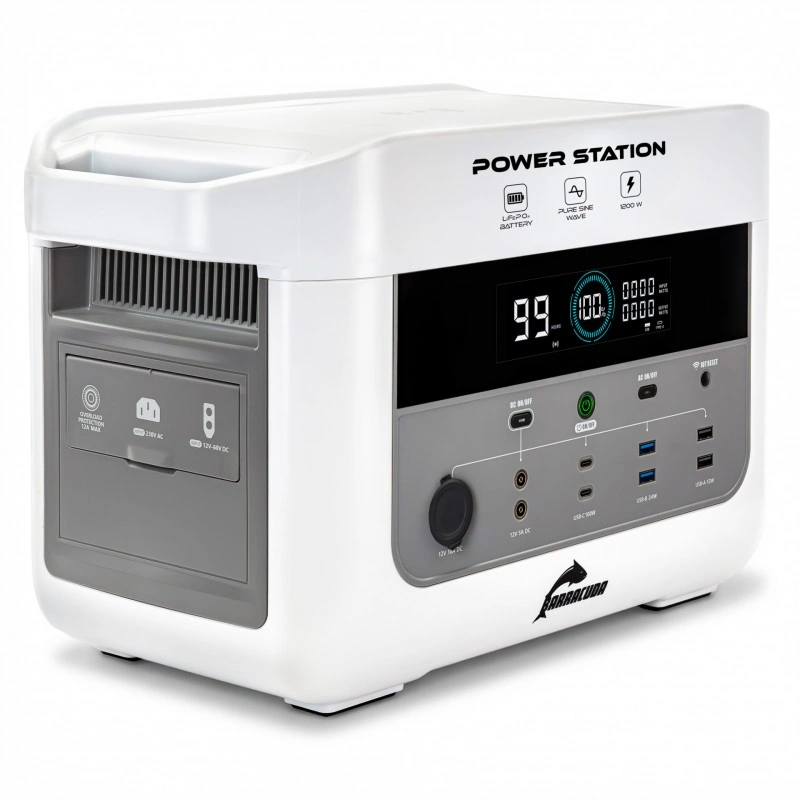 Stasjonær kraftstasjon Barracuda 1200W / 2400W LiFePO4 - 1075 Wh │ Bærbar strømstasjon – bilde 7