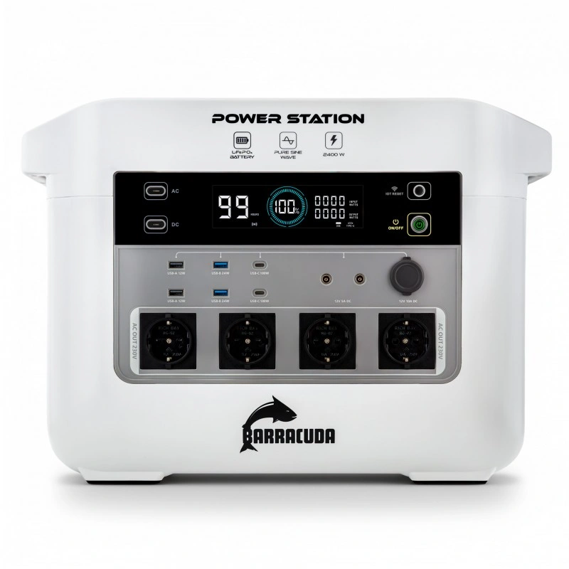Stasjonær kraftstasjon Barracuda 2400W / 4800W LiFePO4 - 2150 Wh │ Bærbar strømstasjon – bilde 3