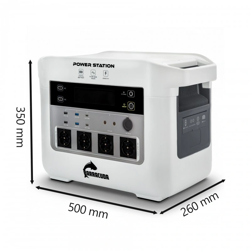 Stasjonær kraftstasjon Barracuda 2400W / 4800W LiFePO4 - 2150 Wh │ Bærbar strømstasjon – bilde 7