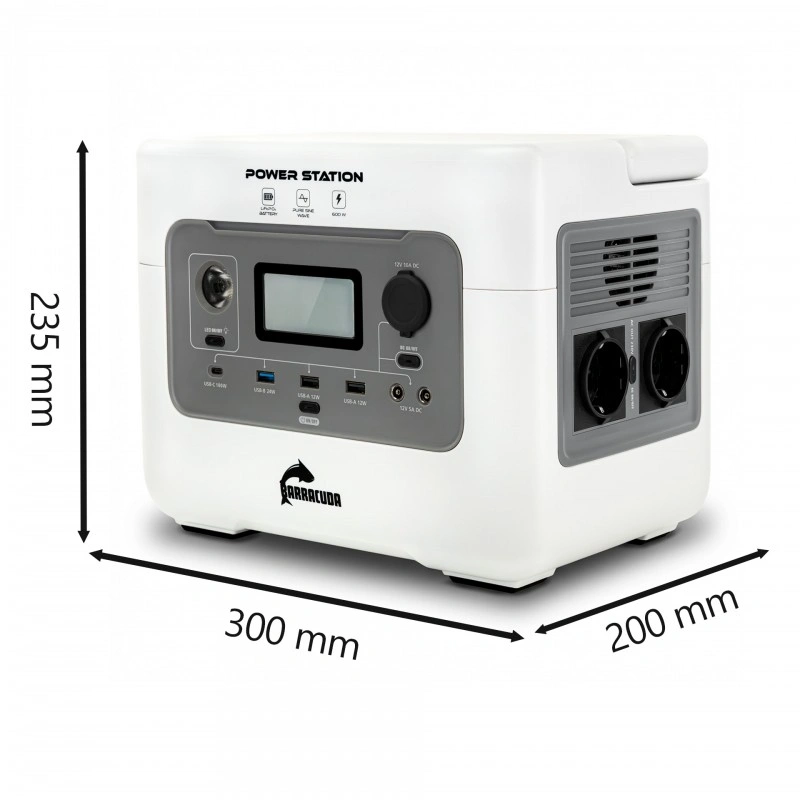 Stasjonær kraftstasjon Barracuda 600W / 1200W LiFePO4 - 576 Wh │ Bærbar strømstasjon – bilde 5