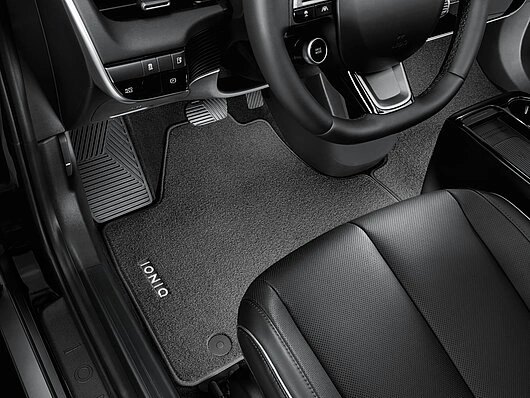 Stoffmatter Hyundai Ioniq 5 Facelift 2024 -> │ med fast midtkonsoll - Genuine® Premium nylon garn ECONYL®