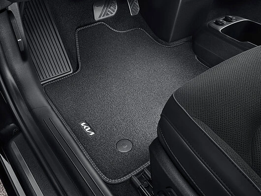 Stoffmatter Kia EV6 Facelift 2024 -> │ Velourmatter - Genuine® Textile floor mats - sett 3 stk.