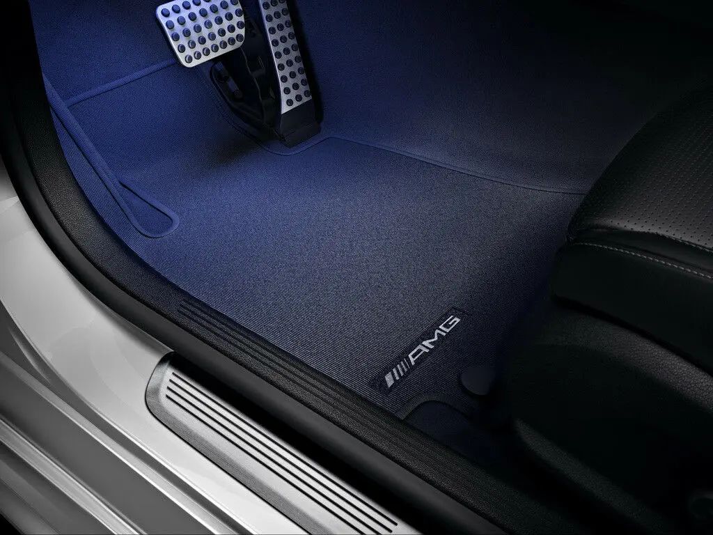 Stoffmatter Mercedes-Benz AMG C (W205 / S205) 2014 - 2021 │ Genuine® Black Velour Floot Mats - sett 4 stk. – bilde 11