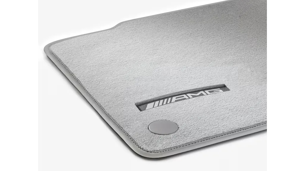 Stoffmatter Mercedes-Benz EQE SUV AMG (X294) 2023 -> │ Genuine® AMG Neva Grey Velour Mats - sett 3 stk.