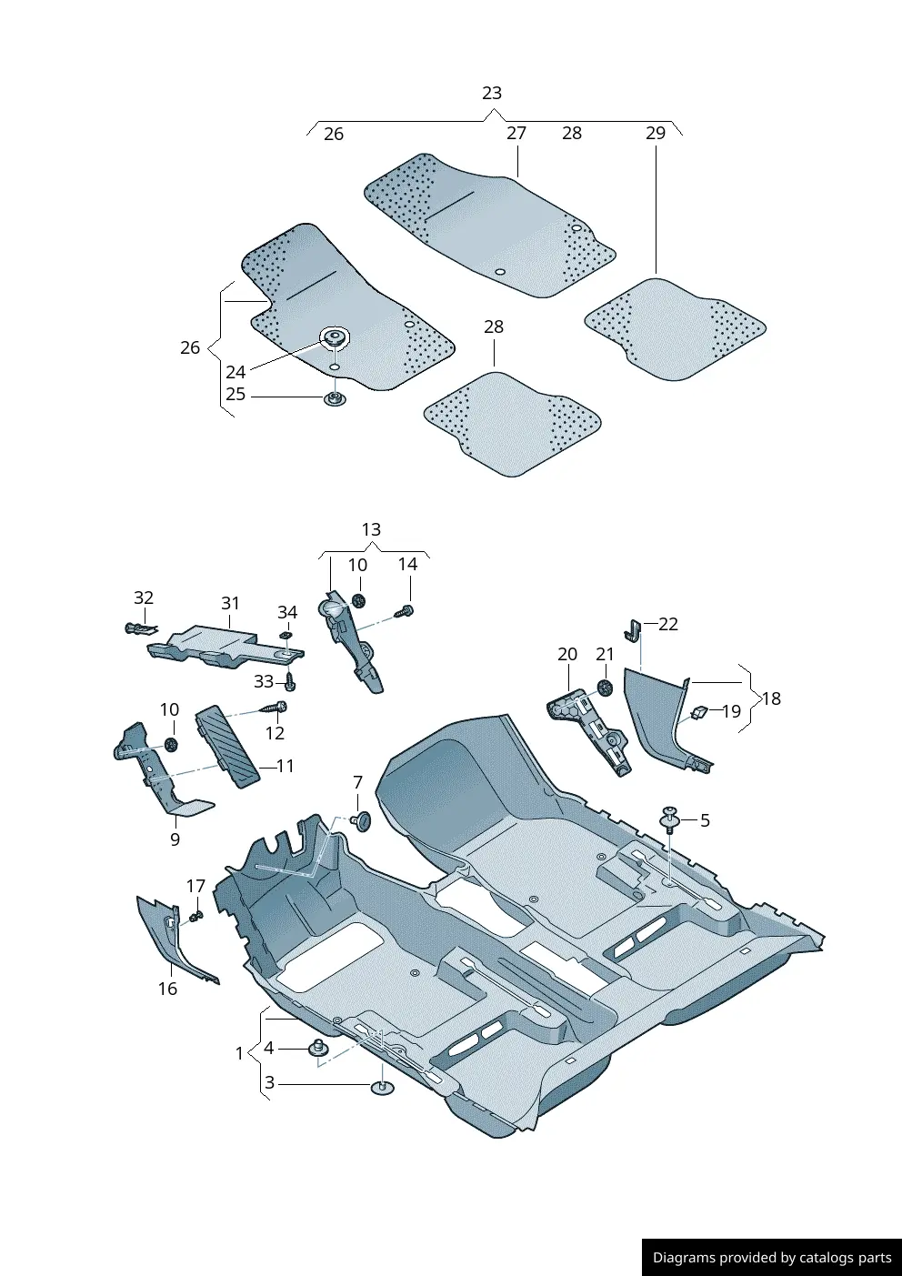 Stoffmatter OEM VW e-Golf 2012-2021 – bilde 2