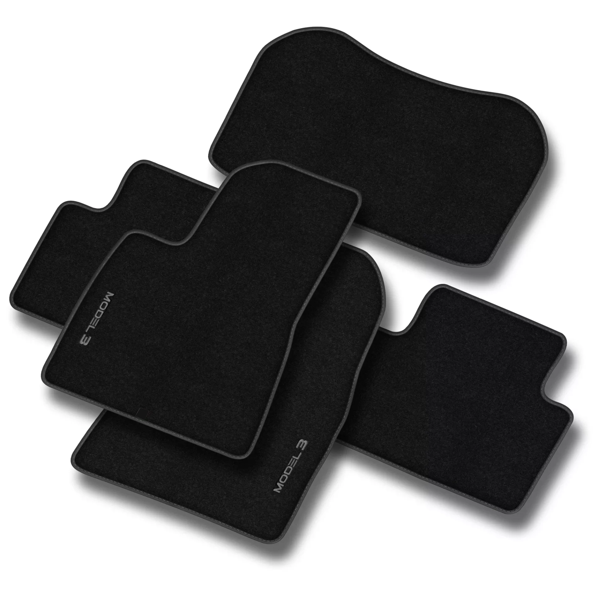 Stoffmatter Tesla Model 3 2017 - 2025 │ med frunkmatte Grey Edition Premium Textile Floor Mats