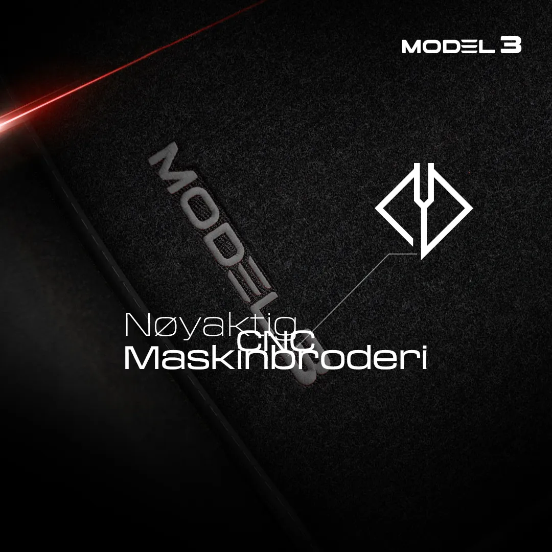 Stoffmatter Tesla Model 3 2017 - 2025 │ med frunkmatte Grey Edition Premium Textile Floor Mats – bilde 7