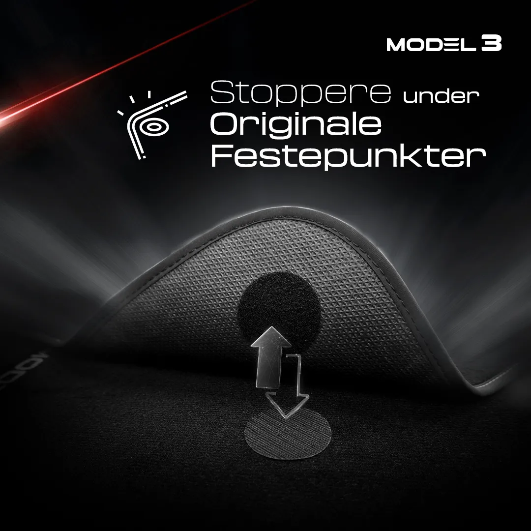 Stoffmatter Tesla Model 3 2017 - 2025 │ med frunkmatte Grey Edition Premium Textile Floor Mats – bilde 8