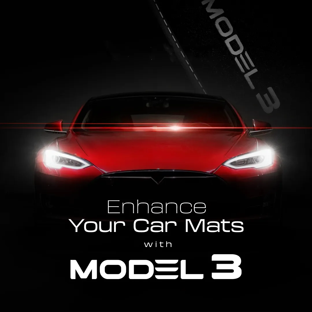 Stoffmatter Tesla Model 3 2017 - 2025 │ med frunkmatte White Edition Premium Textile Floor Mats – bilde 4