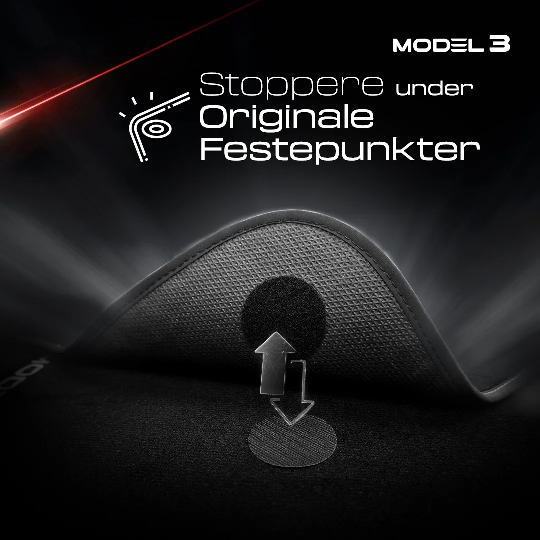 Stoffmatter Tesla Model 3 2017 - 2025 │ med frunkmatte White Edition Premium Textile Floor Mats – bilde 8