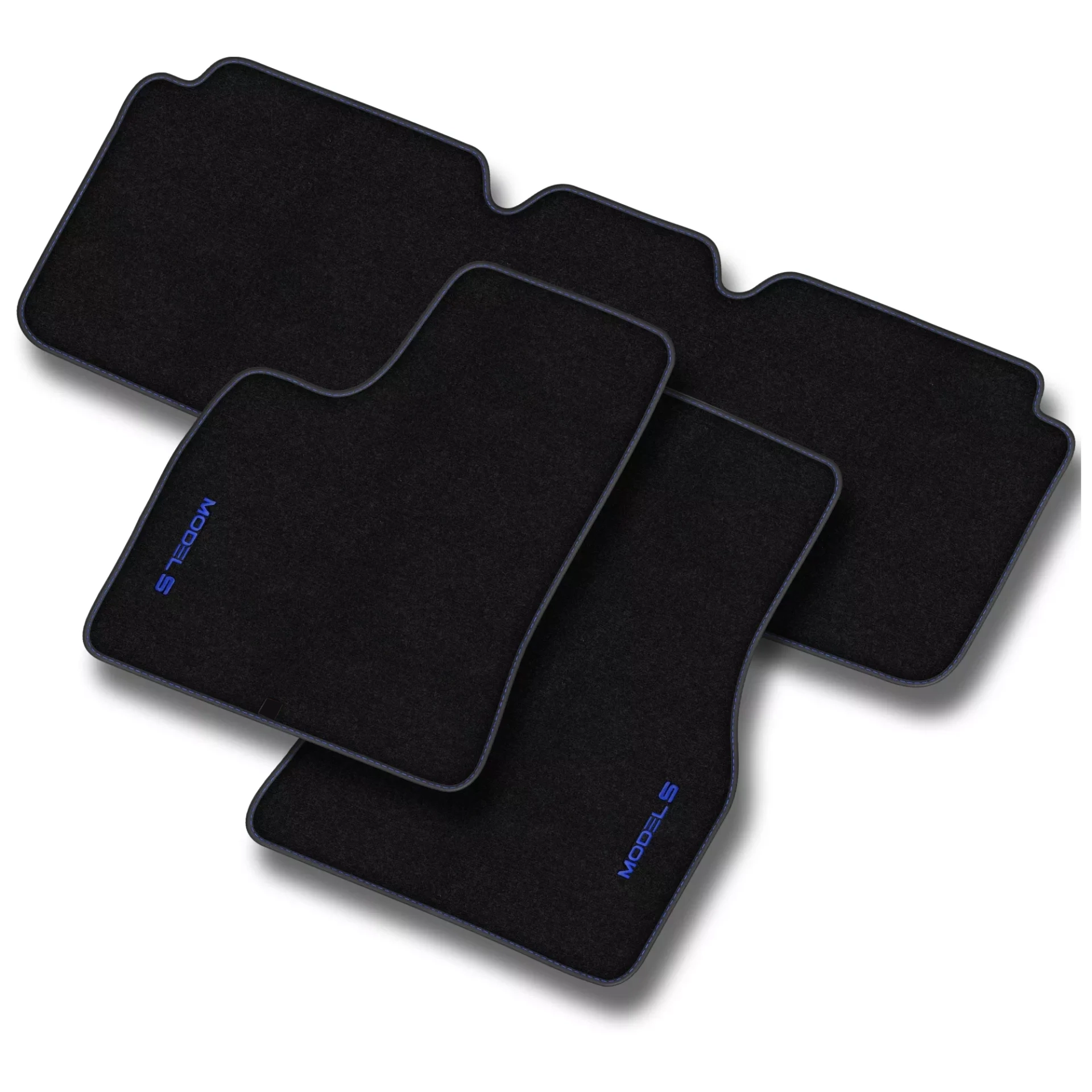 Stoffmatter Tesla Model S 2012 - 2021 │ Blue Edition Premium Textile Floor Mats