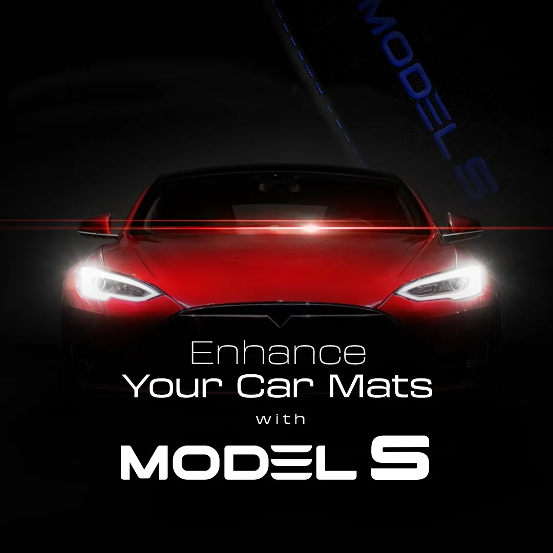 Stoffmatter Tesla Model S 2012 - 2021 │ Blue Edition Premium Textile Floor Mats – bilde 4