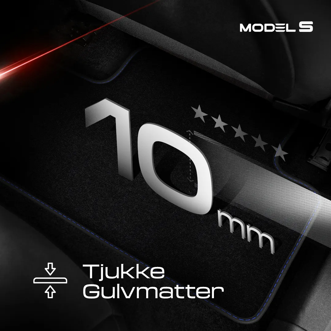 Stoffmatter Tesla Model S 2012 - 2021 │ Blue Edition Premium Textile Floor Mats – bilde 6
