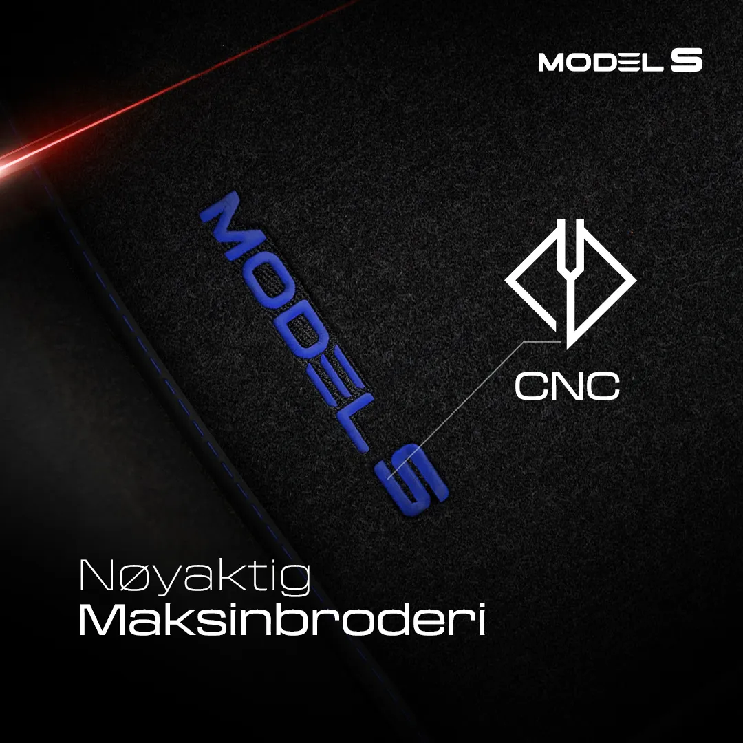 Stoffmatter Tesla Model S 2012 - 2021 │ Blue Edition Premium Textile Floor Mats – bilde 7