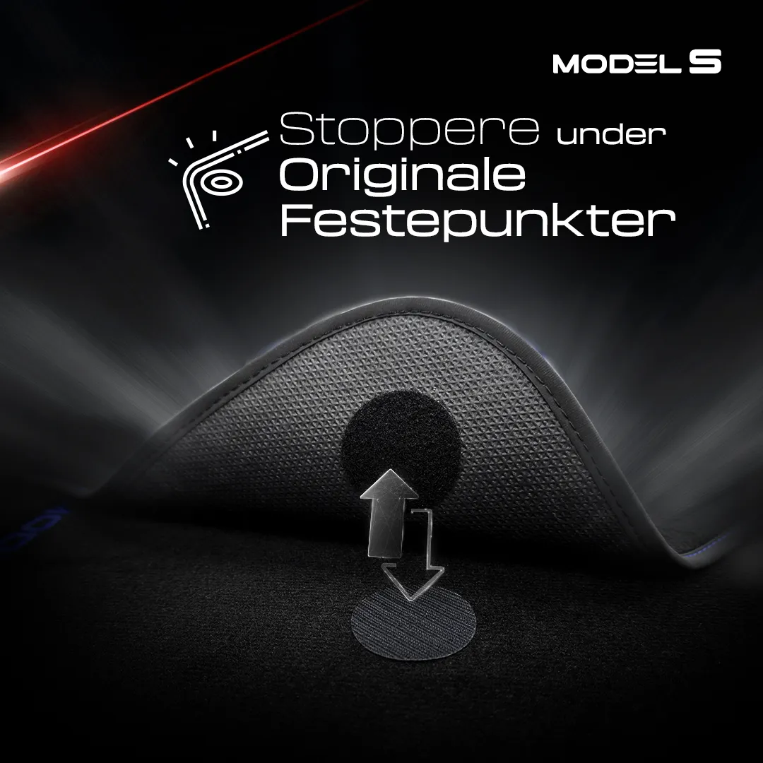 Stoffmatter Tesla Model S 2012 - 2021 │ Blue Edition Premium Textile Floor Mats – bilde 8