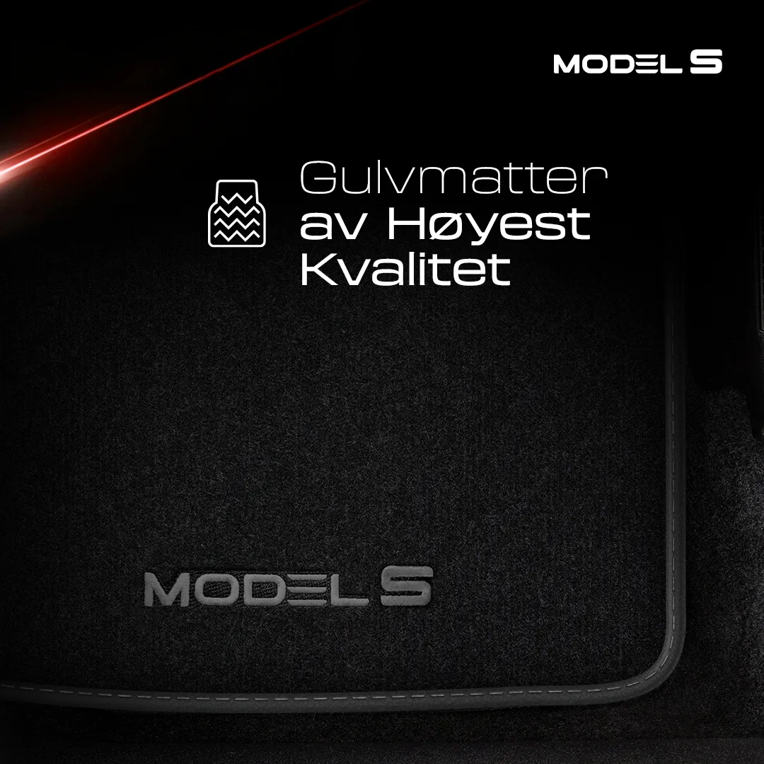 Stoffmatter Tesla Model S 2012 - 2021 │ Grey Edition Premium Textile Floor Mats – bilde 2