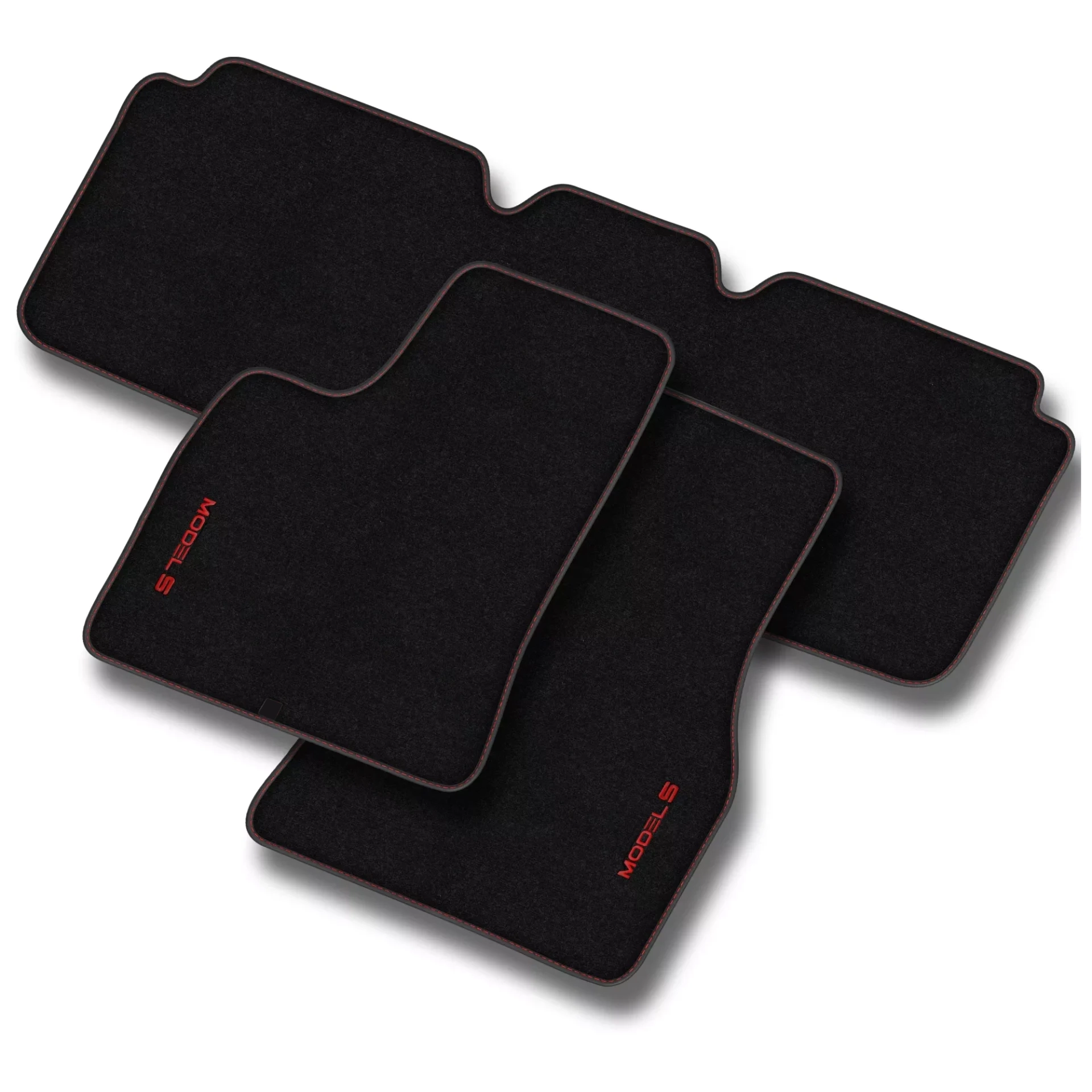 Stoffmatter Tesla Model S 2012 - 2021 │ Red Edition Premium Textile Floor Mats