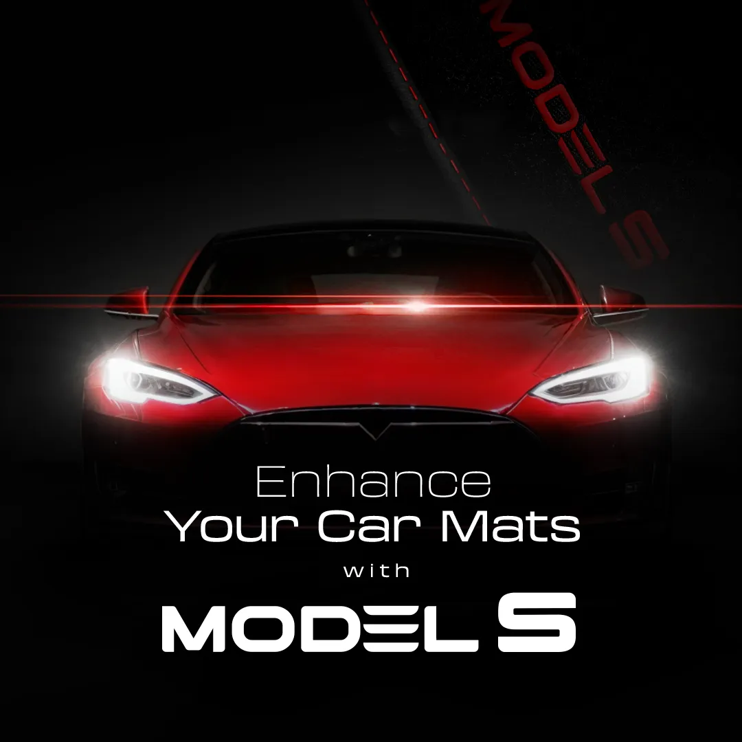 Stoffmatter Tesla Model S 2012 - 2021 │ Red Edition Premium Textile Floor Mats – bilde 4