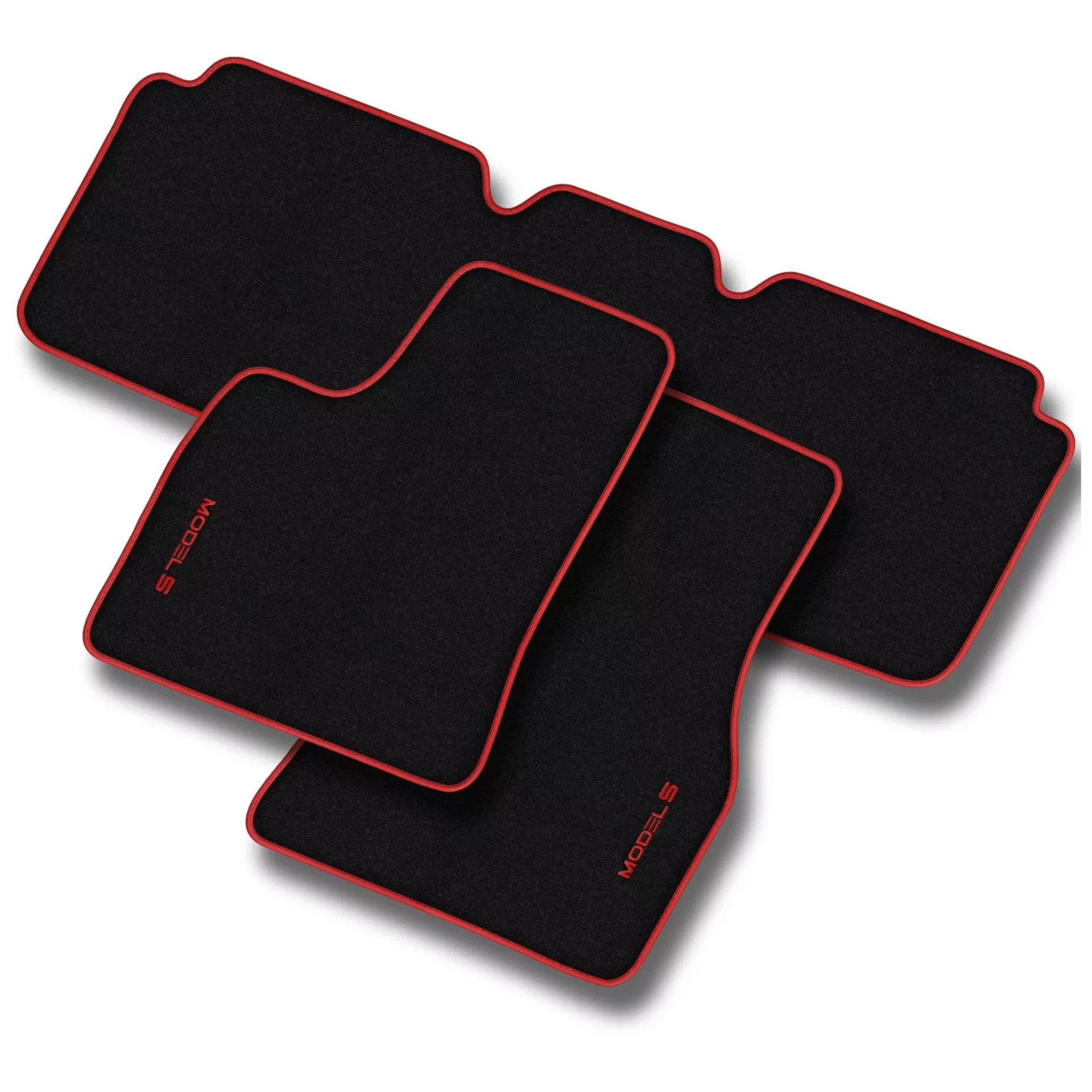 Stoffmatter Tesla Model S 2012 - 2021 │ Red Rosa Edition Premium Textile Floor Mats