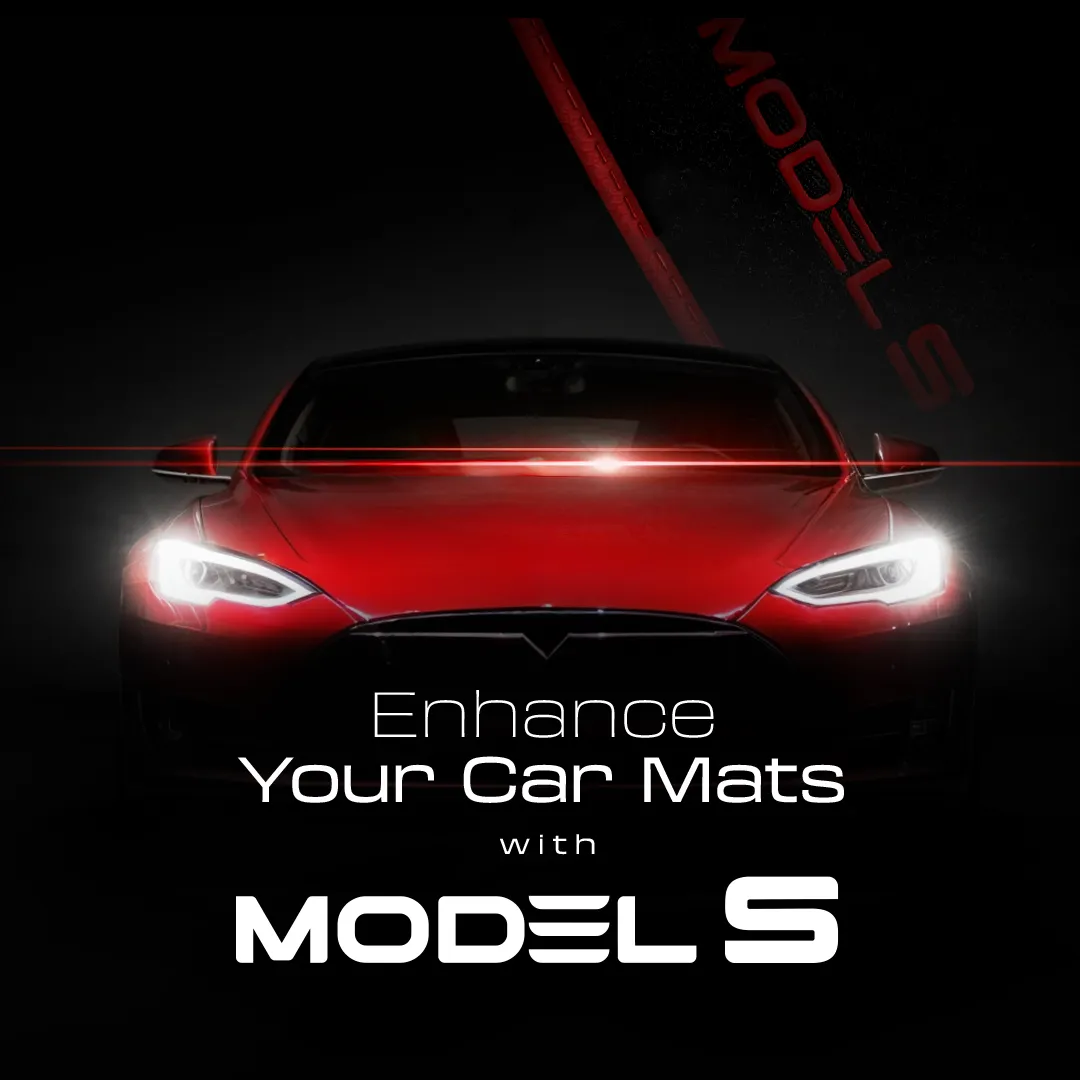 Stoffmatter Tesla Model S 2012 - 2021 │ Red Rosa Edition Premium Textile Floor Mats – bilde 4