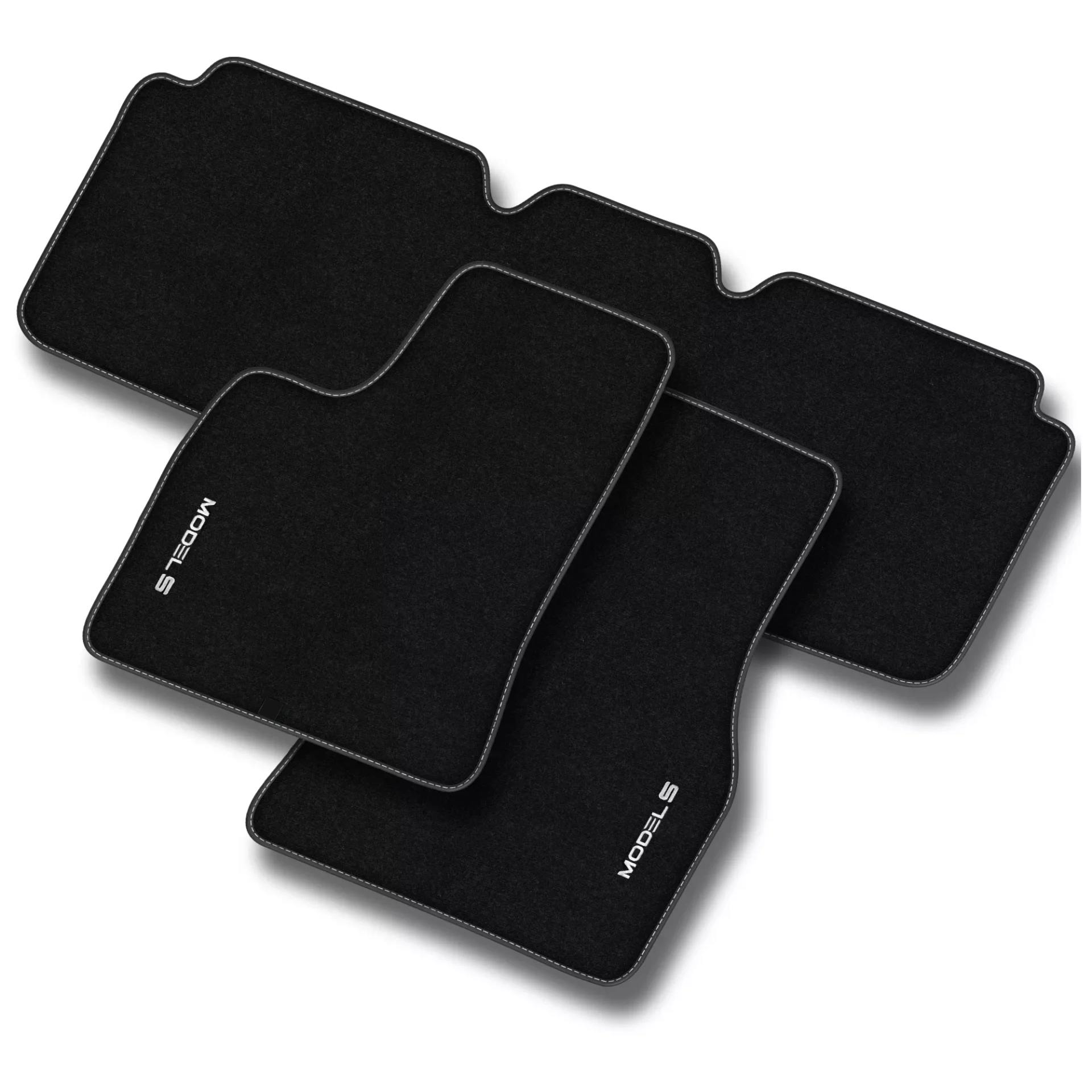 Stoffmatter Tesla Model S 2012 - 2021 │ White Edition Premium Textile Floor Mats