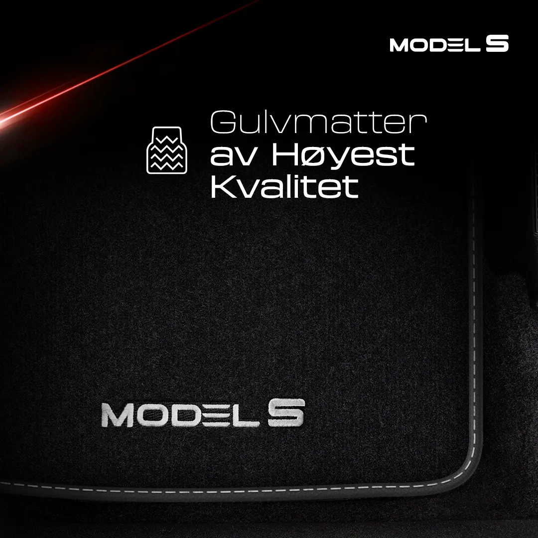 Stoffmatter Tesla Model S 2012 - 2021 │ White Edition Premium Textile Floor Mats – bilde 2