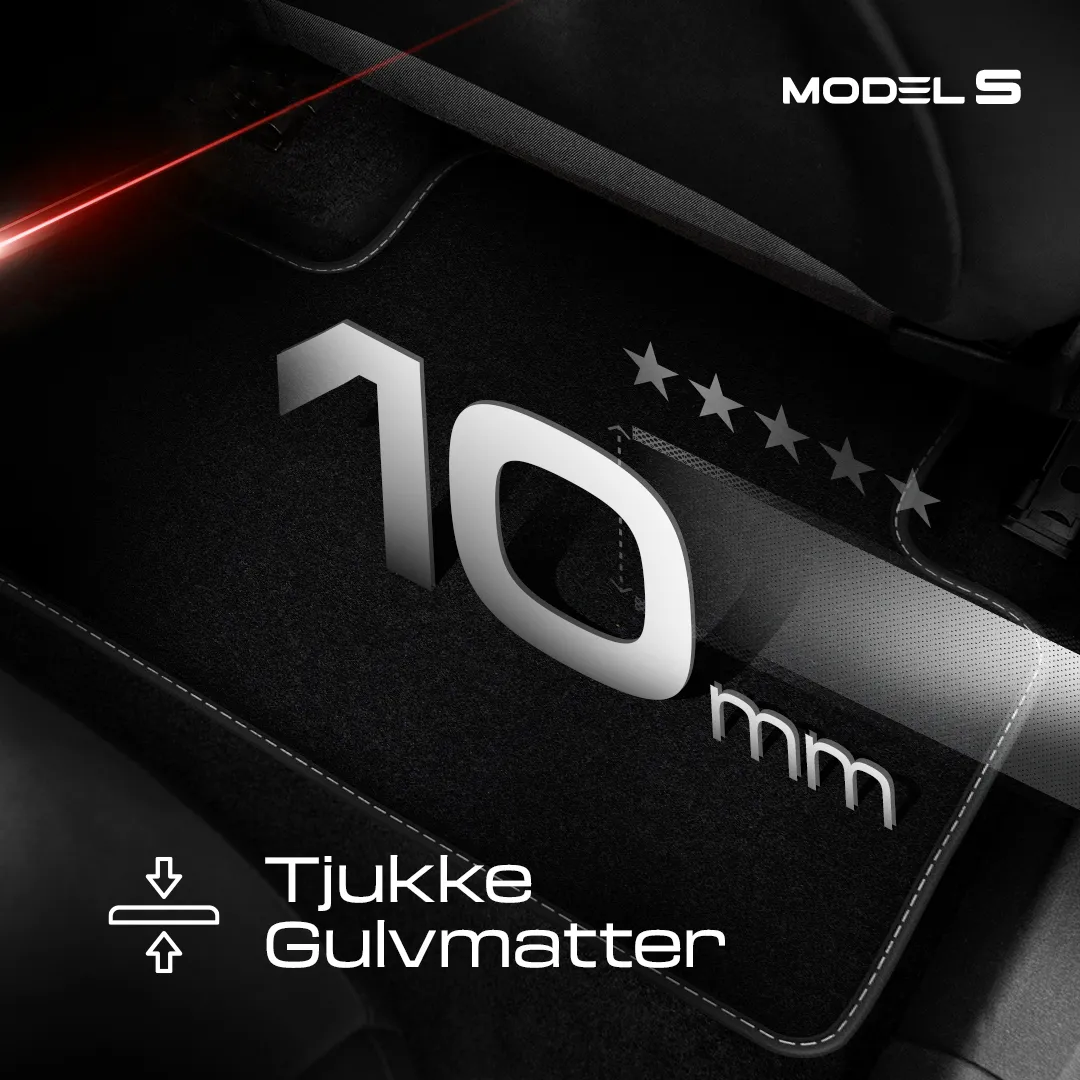 Stoffmatter Tesla Model S 2012 - 2021 │ White Edition Premium Textile Floor Mats – bilde 6