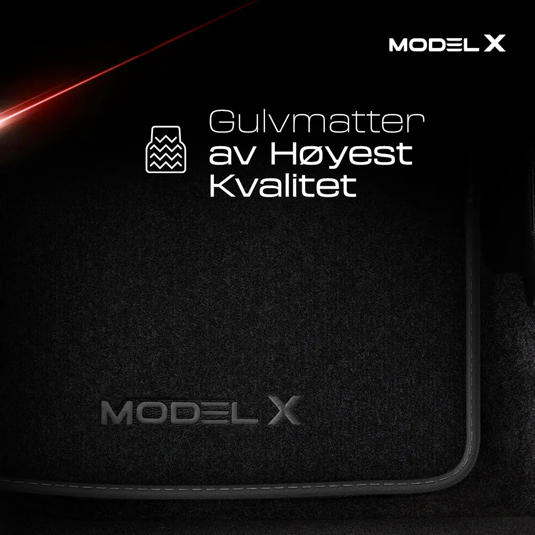 Stoffmatter Tesla Model X 2015 - 2021 │ 5 seter - Grey Edition Premium Textile Floor Mats – bilde 2
