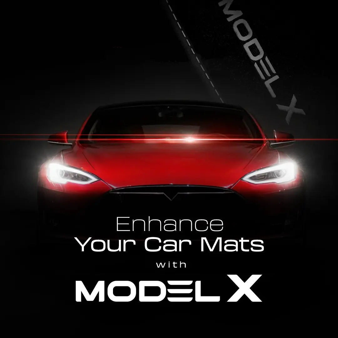 Stoffmatter Tesla Model X 2015 - 2021 │ 5 seter - White Edition Premium Textile Floor Mats Image 4