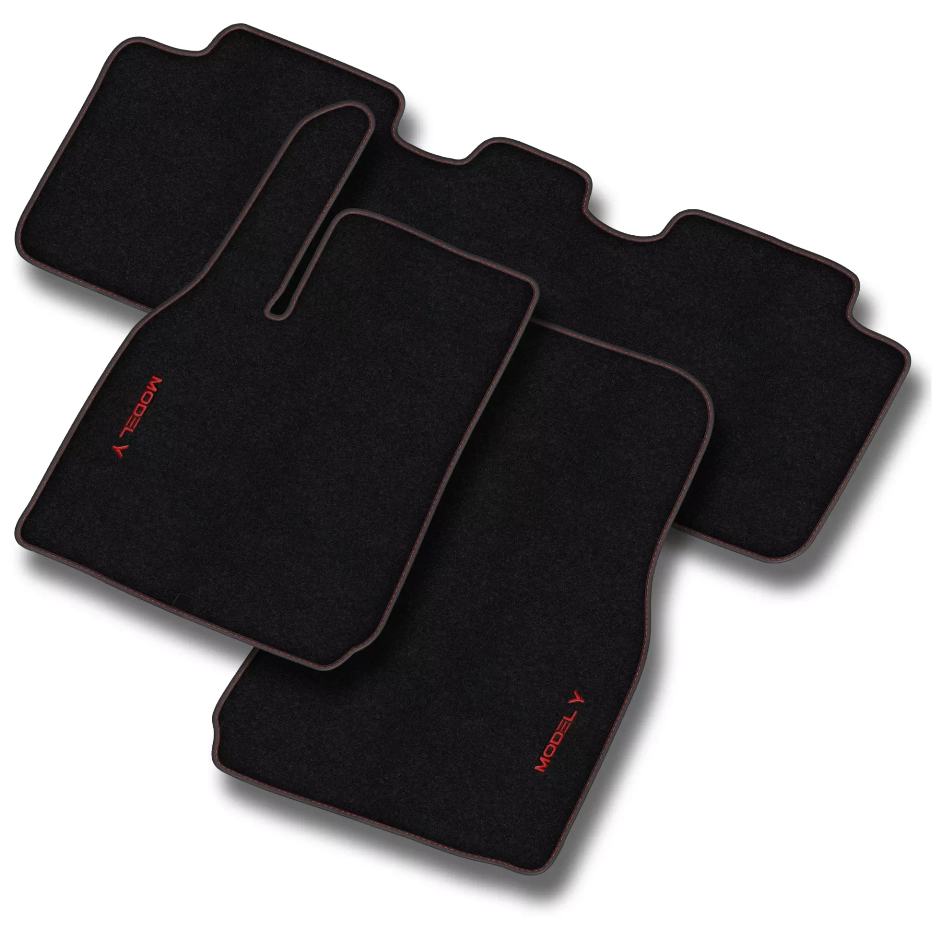 Stoffmatter Tesla Model Y 2020 - 2025 │ Red Edition Premium Textile Floor Mats