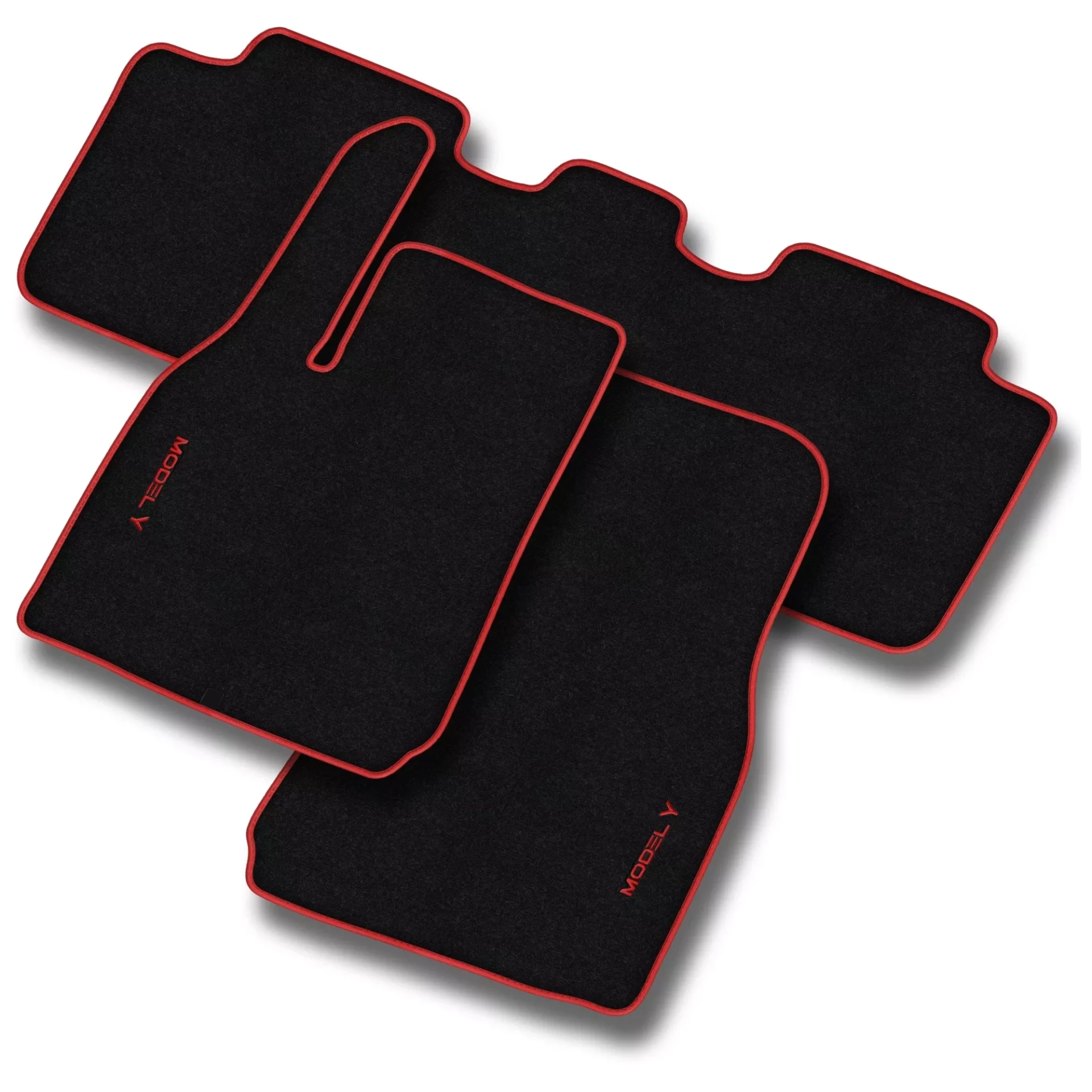 Stoffmatter Tesla Model Y 2020 - 2025 │ Red Rosa Edition Premium Textile Floor Mats