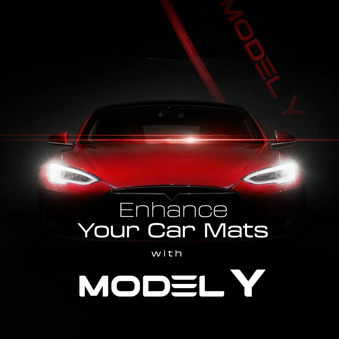 Stoffmatter Tesla Model Y 2020 - 2025 │ Red Rosa Edition Premium Textile Floor Mats – bilde 4