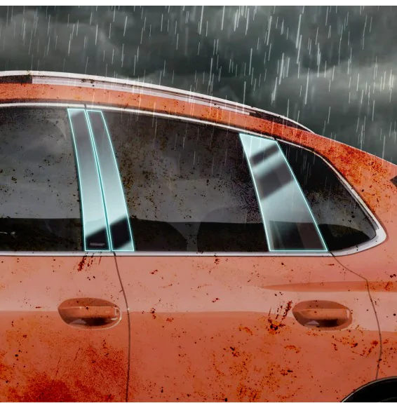 Stolpebeskyttere Tesla Model 3 2017 - 2023 │ PPF beskyttelsesfolie Gjennomsiktig BodyShield – bilde 3