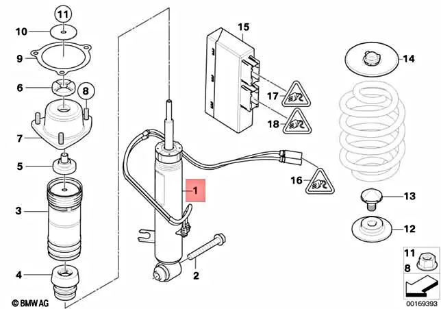 Støtdemper BMW X5 (E70) xDrive │ bakaksel venstre - Genuine® Adaptive Shock Absorber With Inductor ADS VDC – bilde 6