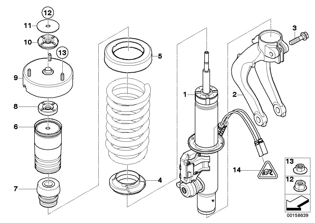 Støtdemper BMW X5 (E70) xDrive │ framaksel venstre - Genuine® Adaptive Shock Absorber With Inductor ADS VDC – bilde 6