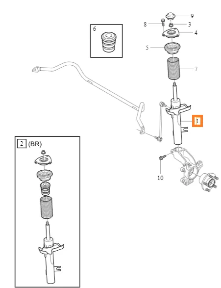 Støtdemper foran venstre Volvo Genuine® C30 / S40 / V50 2004-2013 │ Comfort-understell