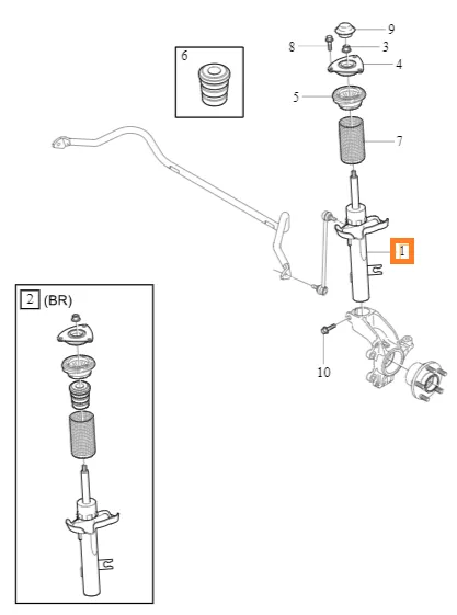 Støtdemper foran venstre Volvo Genuine® C30 / S40 / V50 2004-2013 │ Sport-understell