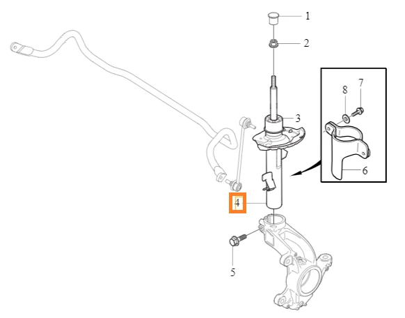 Støtdemper foran Volvo XC70 II 2008 - 2016 │ Venstre side - Genuine® Active Chassis Four C Shock Absorber Image 2