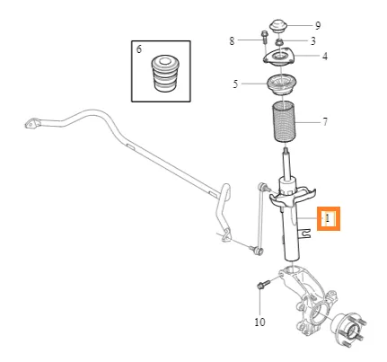 Støtdemper Volvo Genuine® C30/S40/V50 2004-2013 │ foran høyre