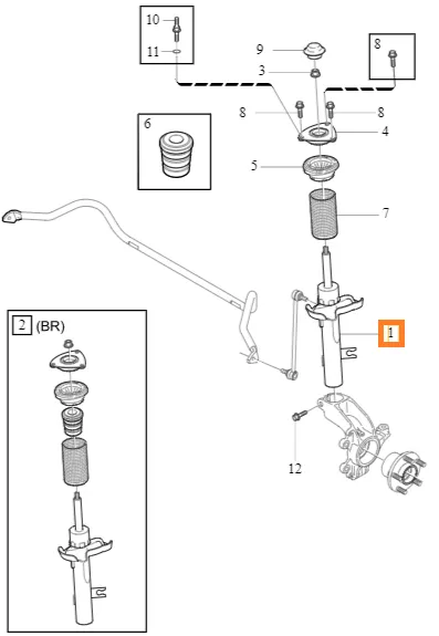 Støtdemper Volvo Genuine® C70 2006-2013 │ foran høyre