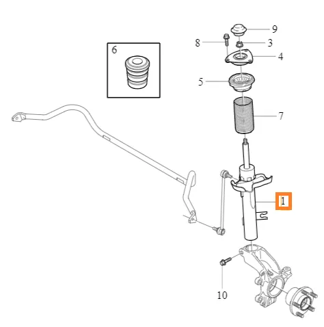 Støtdemper Volvo Genuine® S40 2004-2012 │ foran høyre