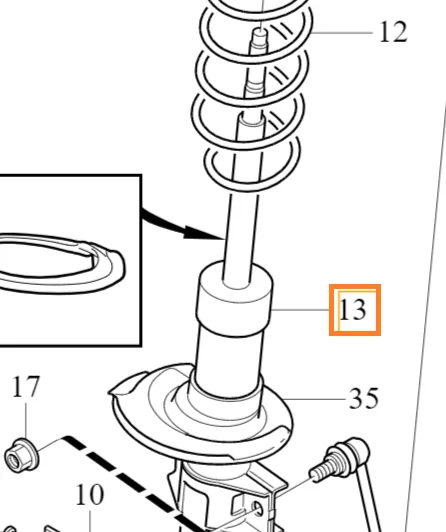 Støtdemper Volvo Genuine® S60 S80 V70 XC70 2001-2009 │ foran