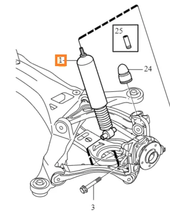 Støtdemper Volvo Genuine® S60 V70 S80 2001-2009 │ bak