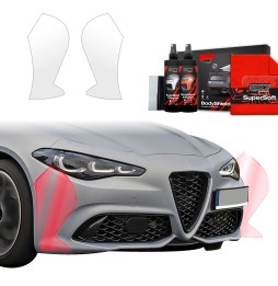 Støtfangerbeskytter Alfa Romeo Giulia 2023 - 2025 │ PPF beskyttelsesfolie Gjennomsiktig BodyShield