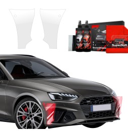 Støtfangerbeskytter Audi A4 2019 - 2024 │ PPF beskyttelsesfolie Gjennomsiktig BodyShield