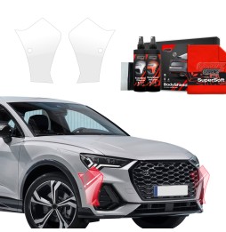 Støtfangerbeskytter Audi Q3 2018 - 2025 │ PPF beskyttelsesfolie Gjennomsiktig BodyShield