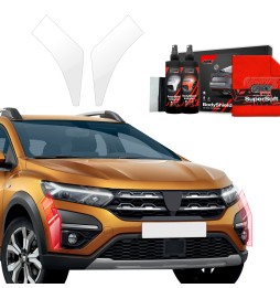 Støtfangerbeskytter Dacia Sandero 2020 - 2025 │ PPF beskyttelsesfolie Gjennomsiktig BodyShield