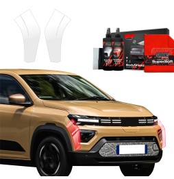 Støtfangerbeskytter Dacia Spring 2024 - 2025 │ PPF beskyttelsesfolie Gjennomsiktig BodyShield